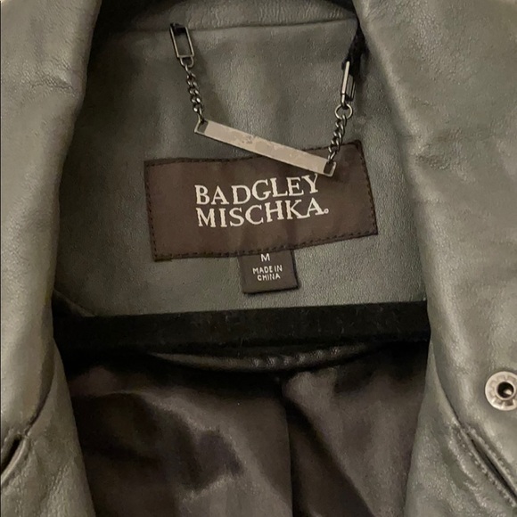 Badgley Mischka Black and Gray Leather Jacket - Picture 4 of 8